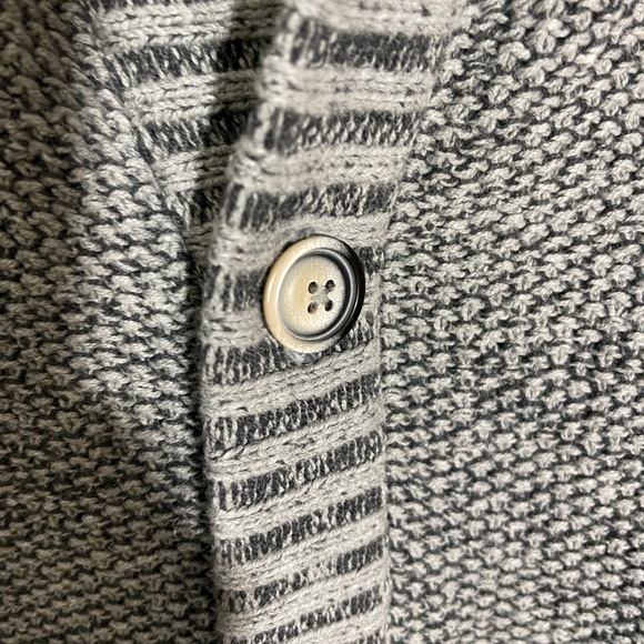 Citizen Wolf Chunky Knit Cardigan Elbow Patches Button Down Gray Size Large - Picture 3 of 8